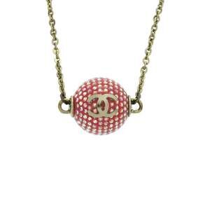 CHANEL Authentic Red Logo Necklace
